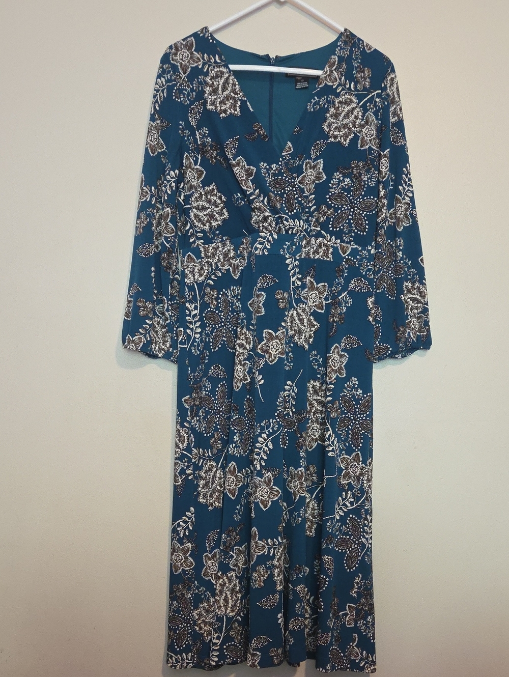 Jessica Howard Teal Floral Midi Dress